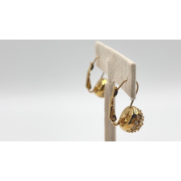 Vintage Swarovski Crystal Ball Leverback Earrings Valentine jewelry gift - Picture 12 of 14